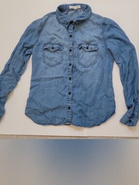 Life In progress Light Blue Denim Button-Down Shirt